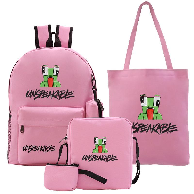 Casual Backpack Five-piece Backpack + Tote Bag + Shoulder Bag + Pencil Bag + Small Money Bag 3