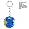 Thickened Metal Ring Crochet Ball Charm Pendant Necklace Plush 1 Pc