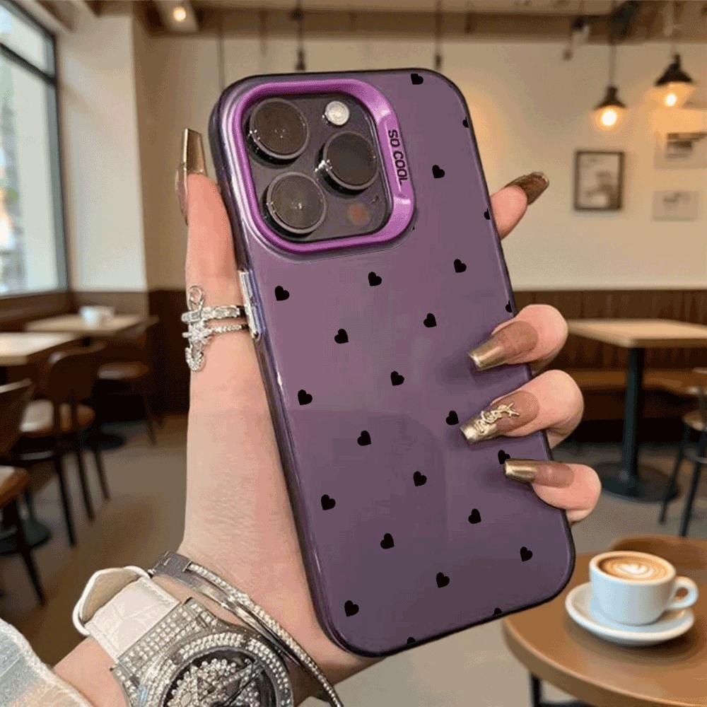 Minimal Black Hearts Pattern Phone Case for Redmi Note 15 14 13 12 11 10 9 Pro Plus Anti-Scratch Premium Hard Cover