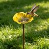 Estaca de Flor de Metal para Jardim Abelha Feita à Mão Estação de Rega Inserção no Solo Banho de Pássaro Alimentador Tigela de Bebida para Borboleta Decoração Externa para Jardim Quintal Gramado