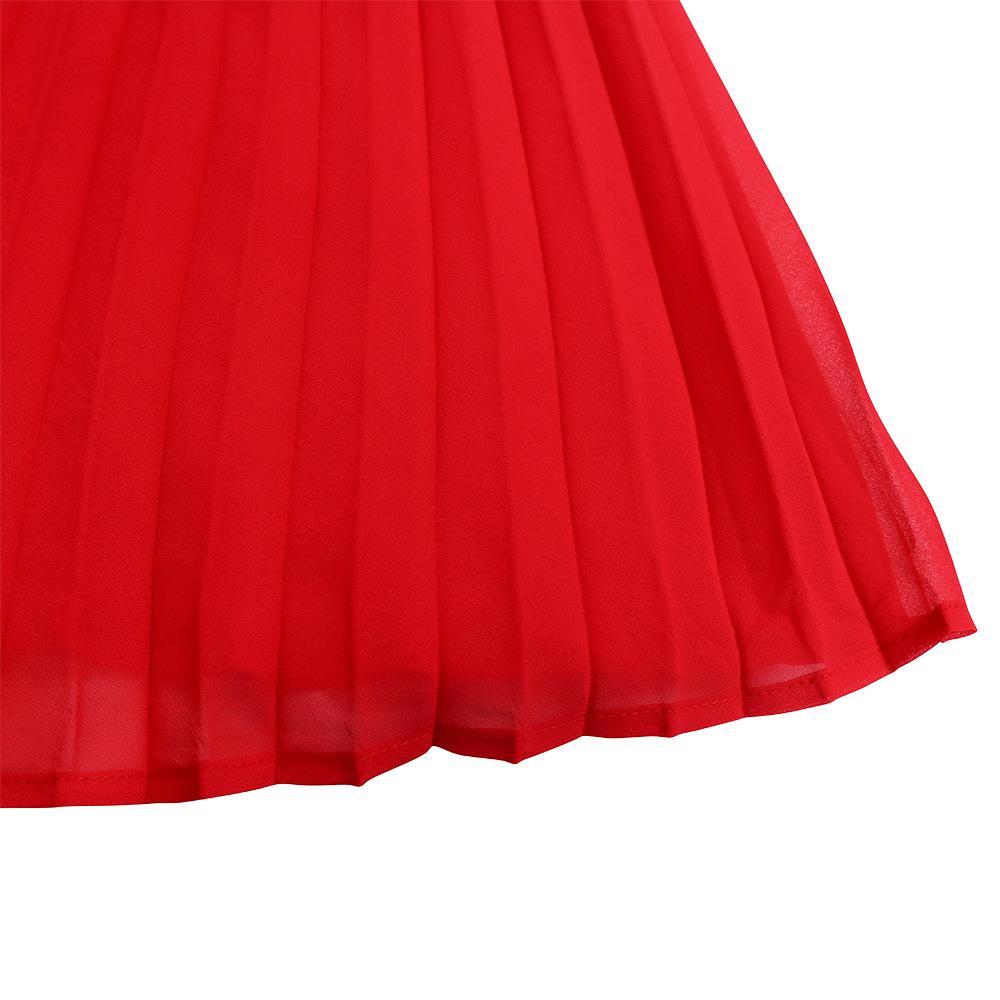 JKASHDK Abiti casual a vita alta con scollo a maniche lunghe con stampa tinta unita primavera autunno moda donna