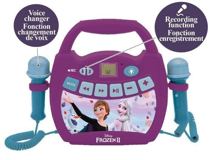 Enceinte Bluetooth La Reine des Neiges - LEXIBOOK - Effets Lumineux, Micros et Batterie Rechargeable