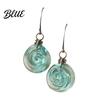 Droplet Earrings Recycled Glass Spiral Necklace Handmade Unique Boho Depth