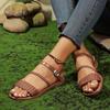Women's Casual Flat Sandals Braided Design Popular Brown Color Comfortable Shoes for Everyday Wear