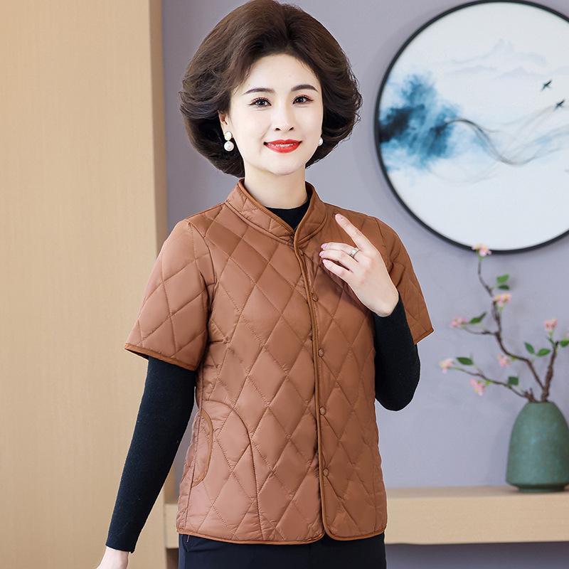 

Женский жилет Жилет из хлопка с короткими рукавами Жилет из хлопка для мам на осень и зиму Верхняя одежда из хлопка с короткими рукавами Жилет из хлопка XXL хаки