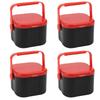 4PCS Plastic Worm Bait Holder with Clip Worm Storage Case Durable Fishing Bait Box  for Lure Storage