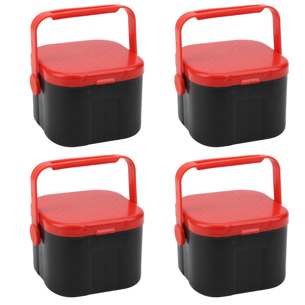 4PCS Plastic Worm Bait Holder with Clip Worm Storage Case Durable Fishing Bait Box  for Lure Storage