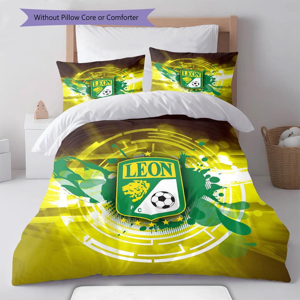 Club Leon Pattern Bedding,Quilt Set Quilt Cover Pillowcase Home Birthday Gift(1 * duvet cover + 2 * pillowcase, without core)