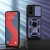KEYSION Shockproof Armor Case for Infinix GT 30 Pro Slide Camera Lens Protection Ring Stand Phone Cover for Infinix GT 30 Pro 5G