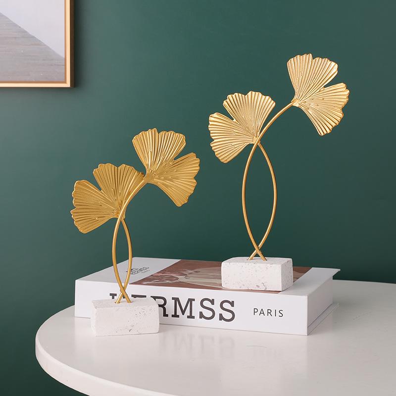 Modern Luxury Living Room TV & Wine Cabinet with Ginkgo Leaf Decor