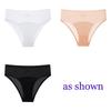 CINOON 3Pcs/Lot Sexy Ice Silk Satin Briefs Mid-Waist Mesh Seamless Underwear Solid Color Patchwork Breathable Panties