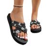 2024 Women's Large-Size Cross-Strap Denim Plaid Casual Beach Sandals