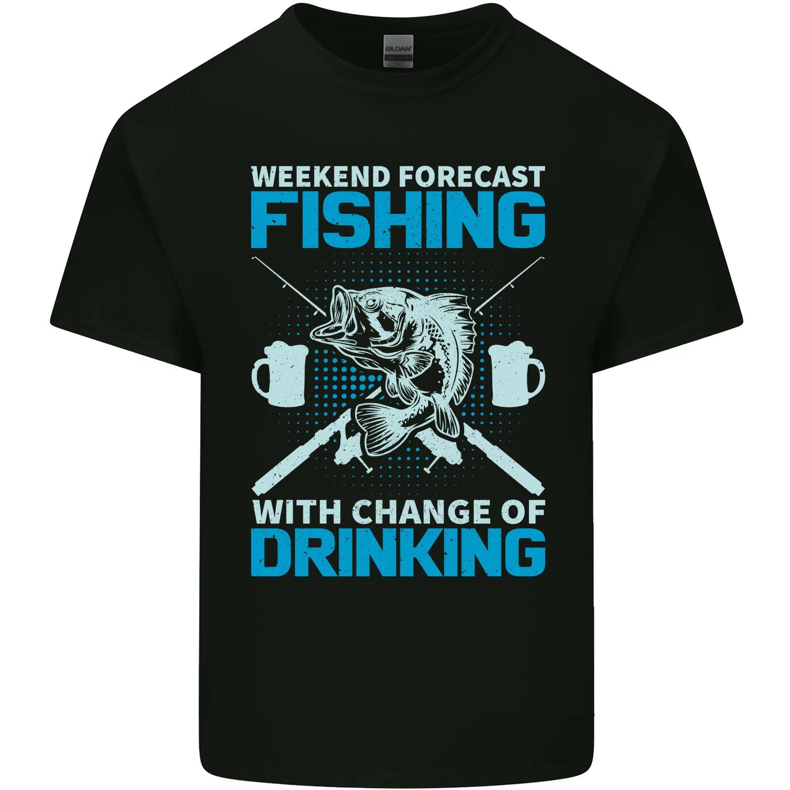 

Fishing Forecast Funny Beer Fisherman Kids T-Shirt Childrens 3XL