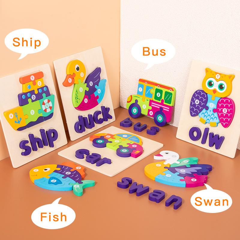 Alphabet Puzzle Wooden Children's Educational Toys Children's Gift Development Brain