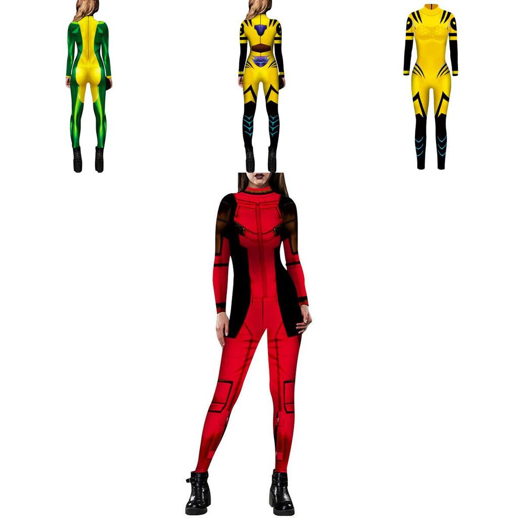 Exquisites X-Men Mystique Damen Catsuit Jumpsuit 3D Gedrucktes Cosplay Kostüm