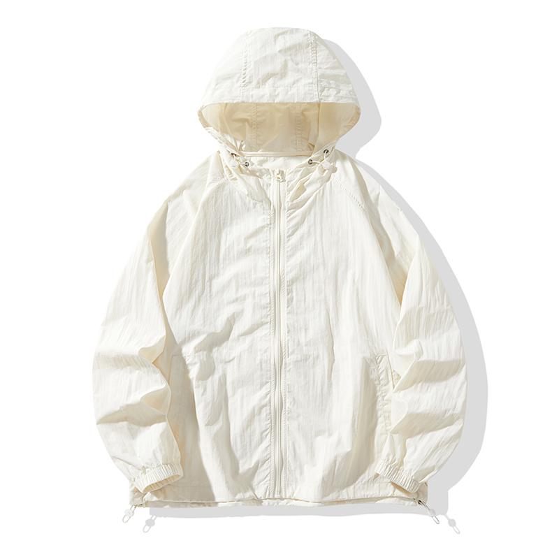 Summer Hooded Thin Jacket Men Waterproof Sun Protection Clothing Full Zipper Quick Dry Skin Black Windbreaker Coat