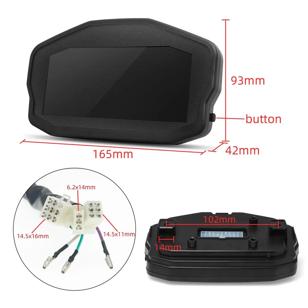 AD Digital Display Instrument Panel 12V Speedometer Motorcycle Bracket Odometer Tachometer with Speed & Mileage for CG125 CG150
