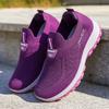 Zapatos de Mujer Primavera Nuevos Zapatos de Tela Zapatos de Mujer Casual Zapatos de Mamá Zapatos Calcetín Fly-Knit Zapatillas de Suela Blanda Zapatos de Mujer