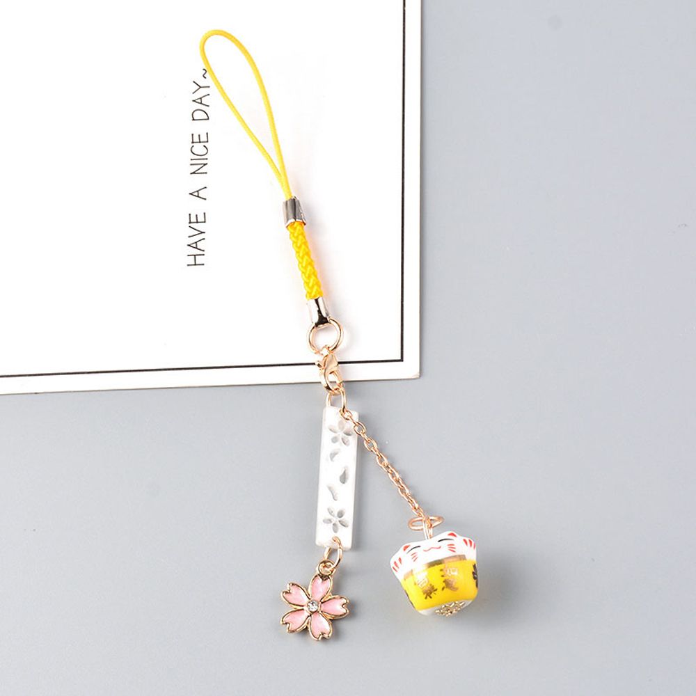 Phone Pendant Maneki Neko Trinkets Mobile Phone Lanyard Lucky Cat Keychain Mobile Phone Straps