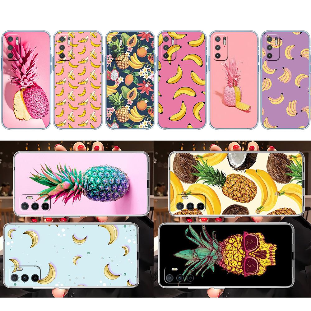 PP36 Fruit Banana pineapple Soft Shell Transparent Phone Case for Samsung Galaxy A04 A04S A14 A23 A34 A54 M23 M33 M52 M53