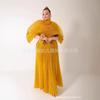 Large Size Slightly Fat Women's Clothing 100kg Thin Pleated Dress Pleated Long Dress Fashionable and High-end Style