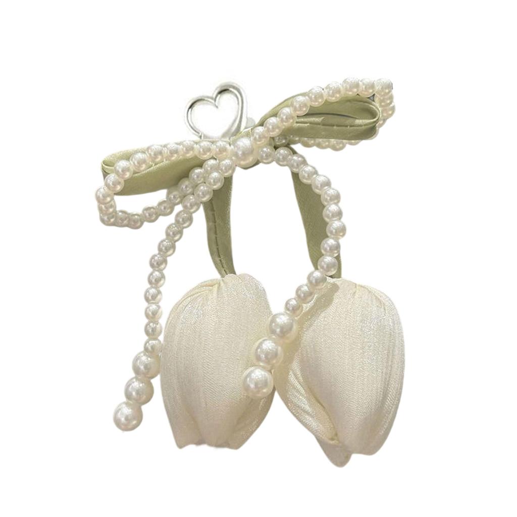 Portachiavi Intrecciato Con Tulipani Perle Nappe Perlate Fiocco Charms Per Borsa Portamonete Zaino Decorazioni Accessori