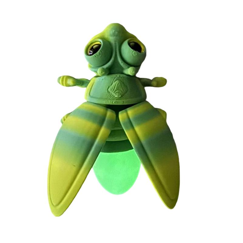 

3D Printed Luminous Firefly Figurine Refrigerator Door Magnets Desktop Decorative Sculpture