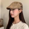 Suede Retro Progressive Hat Women's Autumn Japanese Newsboy Hat Showing Face Small Vintage Style Reverse Wearing Duck Bill Painter Hat