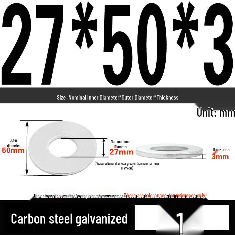 GB97 Galvanized Flat Washer M3-M42 - Full Specifications