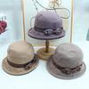 Middle-aged and elderly hat female autumn and winter old lady grandma foreign style cloth hat casual warm bucket hat mother old man basin hat