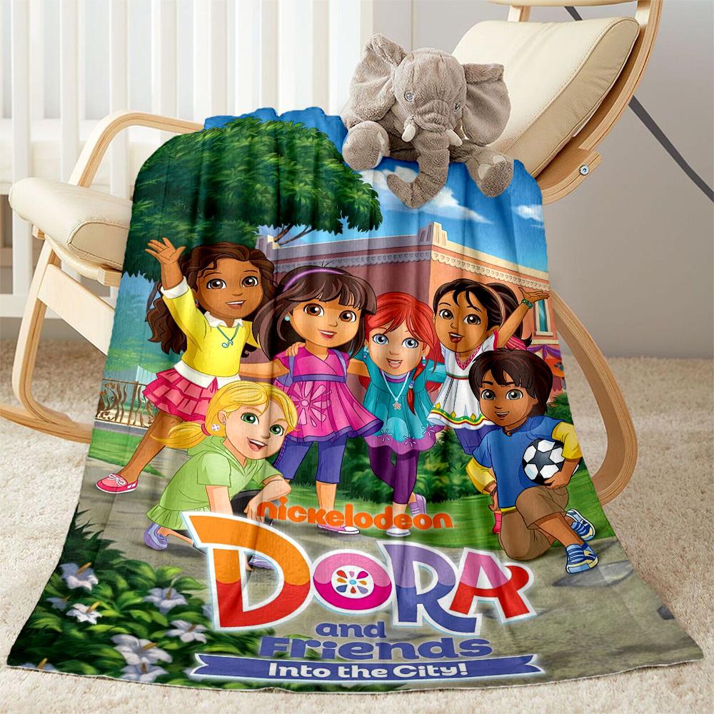 Dora Explorer Blanket Warmthful Decor Great for Office Chair Seaside Picnics Four Seasons Universal Warmthful Decor