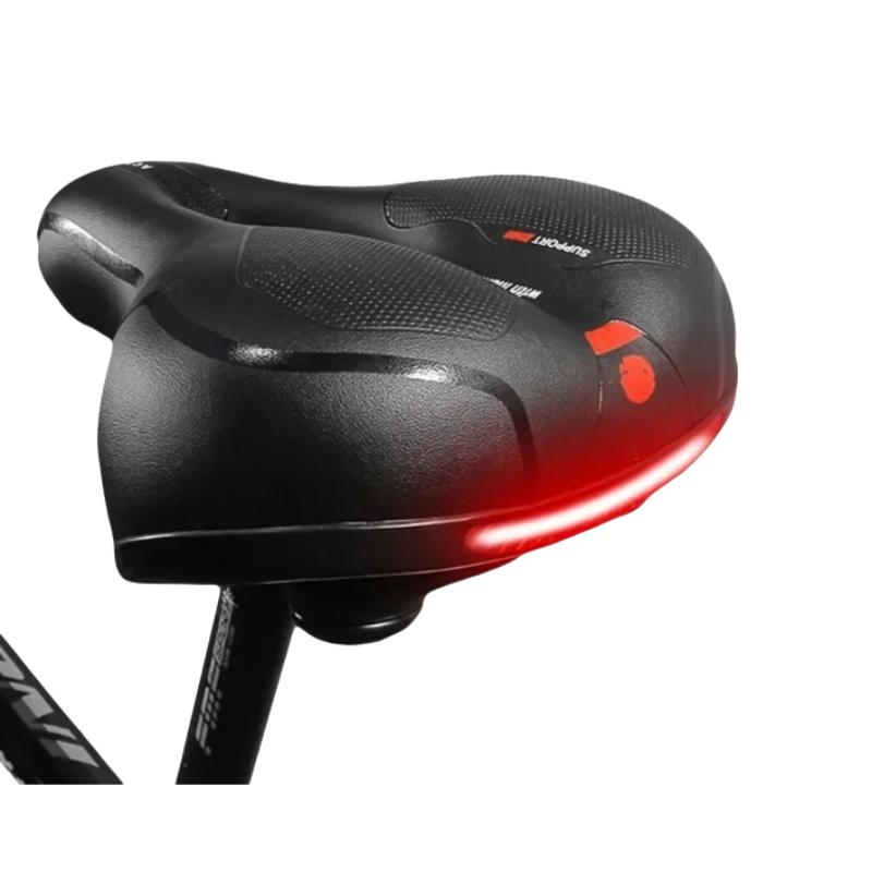 Hollow Breathable Bicycle Saddle Men Women MTB Road BikeSaddle Shock Absorbing Comfortable Big Butt Bike Seat Safety Warning