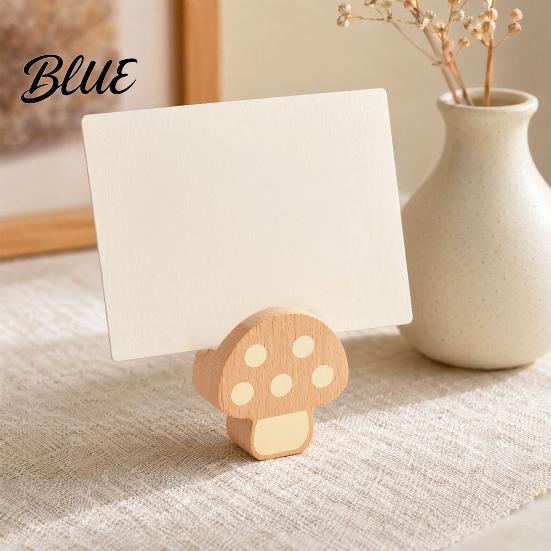 Postcard Display Holder Wooden Mushroom Place Card Holder Mini Hedgehog Table Number Stand