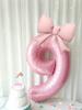 40inch Pink Digital Bowknot Bow Aluminum Foil Balloons for Girls Wedding Birthday Party Decor Number Party Photo Props Supply
