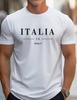 Italia Unisex T-Shirt Bequem Rundhalsausschnitt Lässige Kurze Ärmel Weiches Oberteil T-Shirt Sommer Frühling Streetwear Stoff Trendiger Buchstabenaufdruck