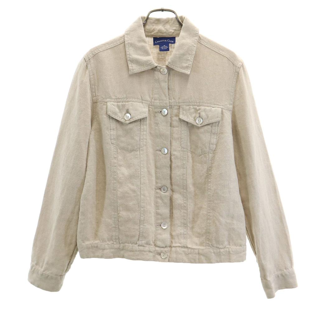 CHARTER CLUB Linen Jacket M Beige Women Used