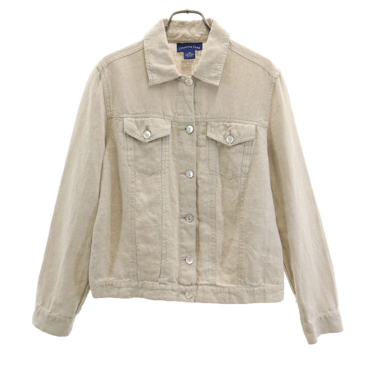

CHARTER CLUB льняной пиджак M бежевый Женский Б/У