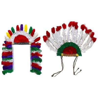 Ethnische Indianer Feder Kopfschmuck Bunte Federn Handgemacht Foto Requisiten