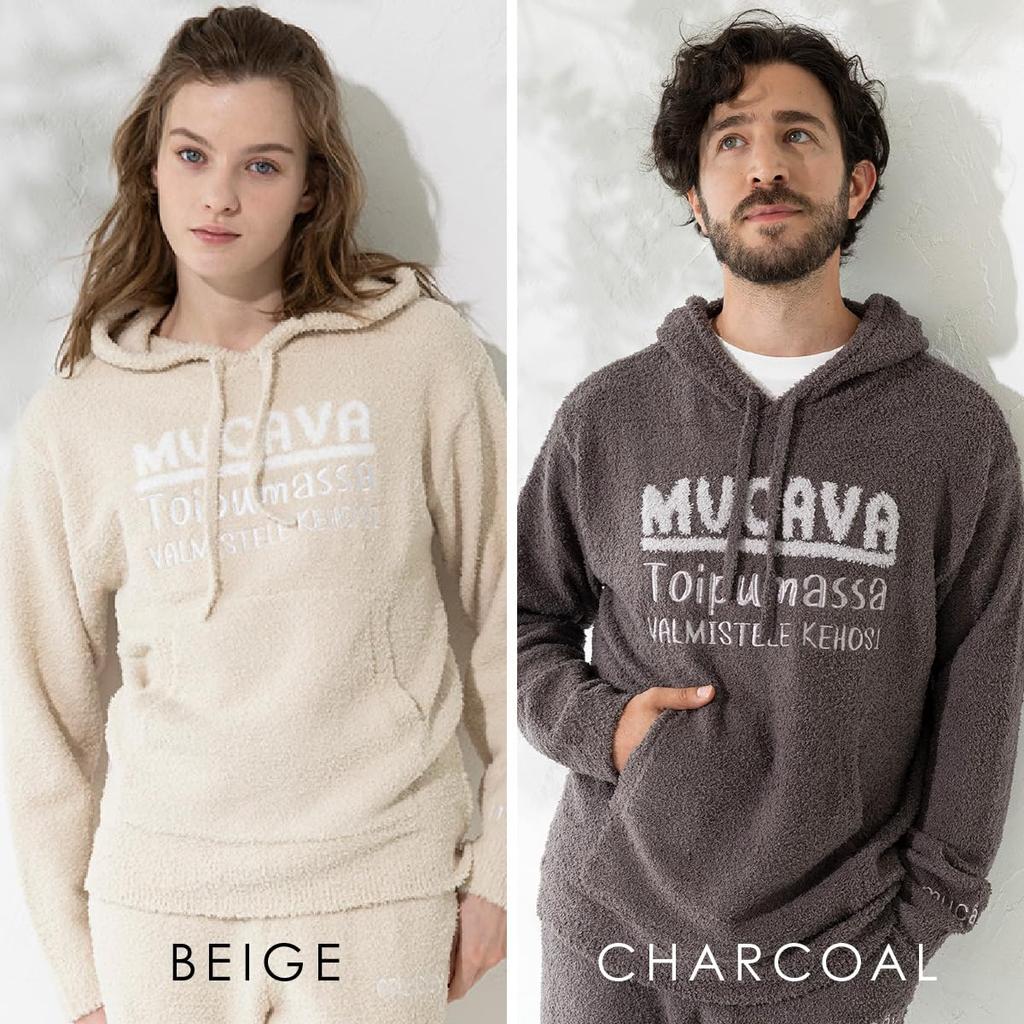 Mall Knit Logo Hoodie Fluffy Loungewear Pajamas by and Stylish Winter Nightwear for Men and Long Sleeves for Going Mucava IFMC. Warm, Cute, Women.