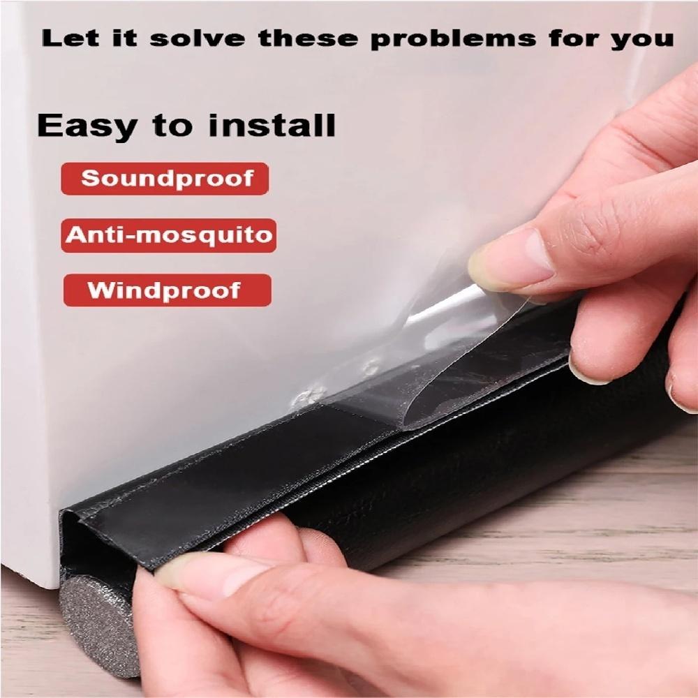 1pc 96cm/37.80in Door Bottom Sealing Strip Adjustable Weatherstrip Under Door Draft Stopper Anti-cold One Side Foam Blocker