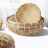 Natural Handwoven Bamboos Storage Basket for Multipurpose Kitchen Use Fruit and Nut Container with Nonslip Bottom