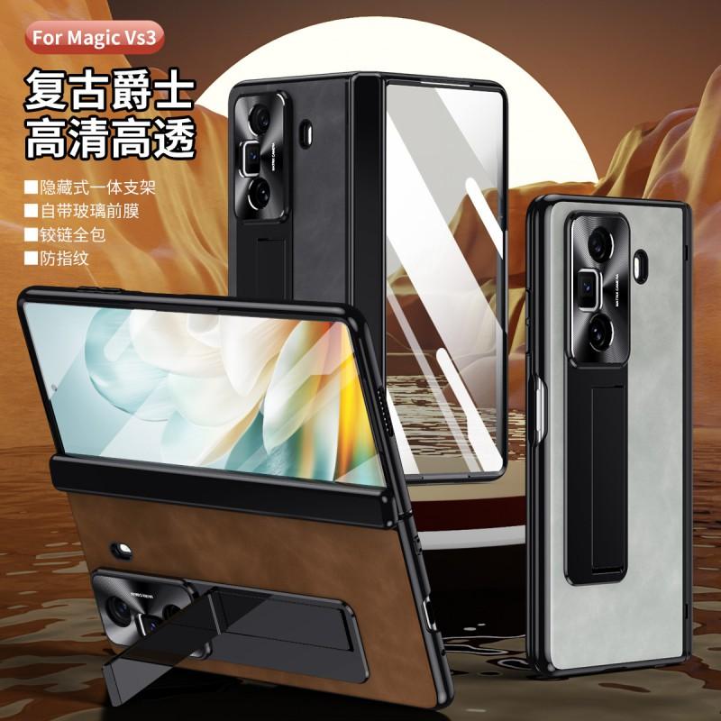 Premium Leather-Style Flip Case Honor Magic V3 Foldable Phone Full Coverage Shockproof Business Cover With Stand Function