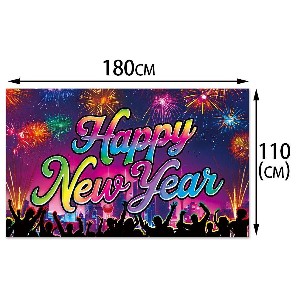 Cartoon Photo Background Banner Festive Happy New Year Decorations  Home Party Decor