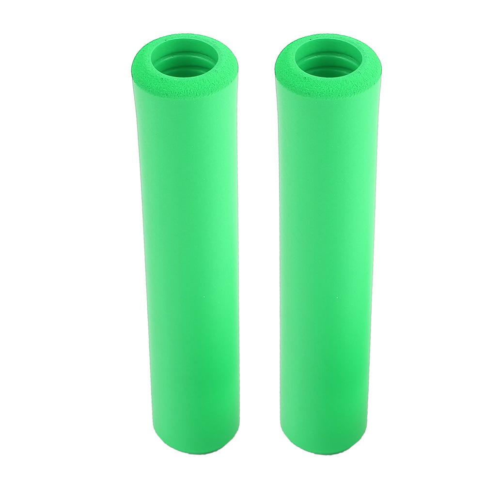 1 Pair Bicycle Handlebar Grips Anti skid Shock Proof Silicone Bike Grip With End Plugs Green