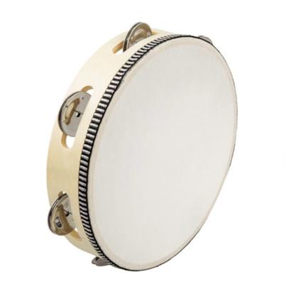 Wooden Drum Tambourine Single Side Percussion Musical Instrument Kid Toddler Toy