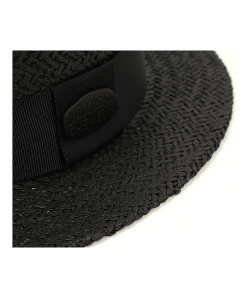 Black Flat Short Panama Hat
