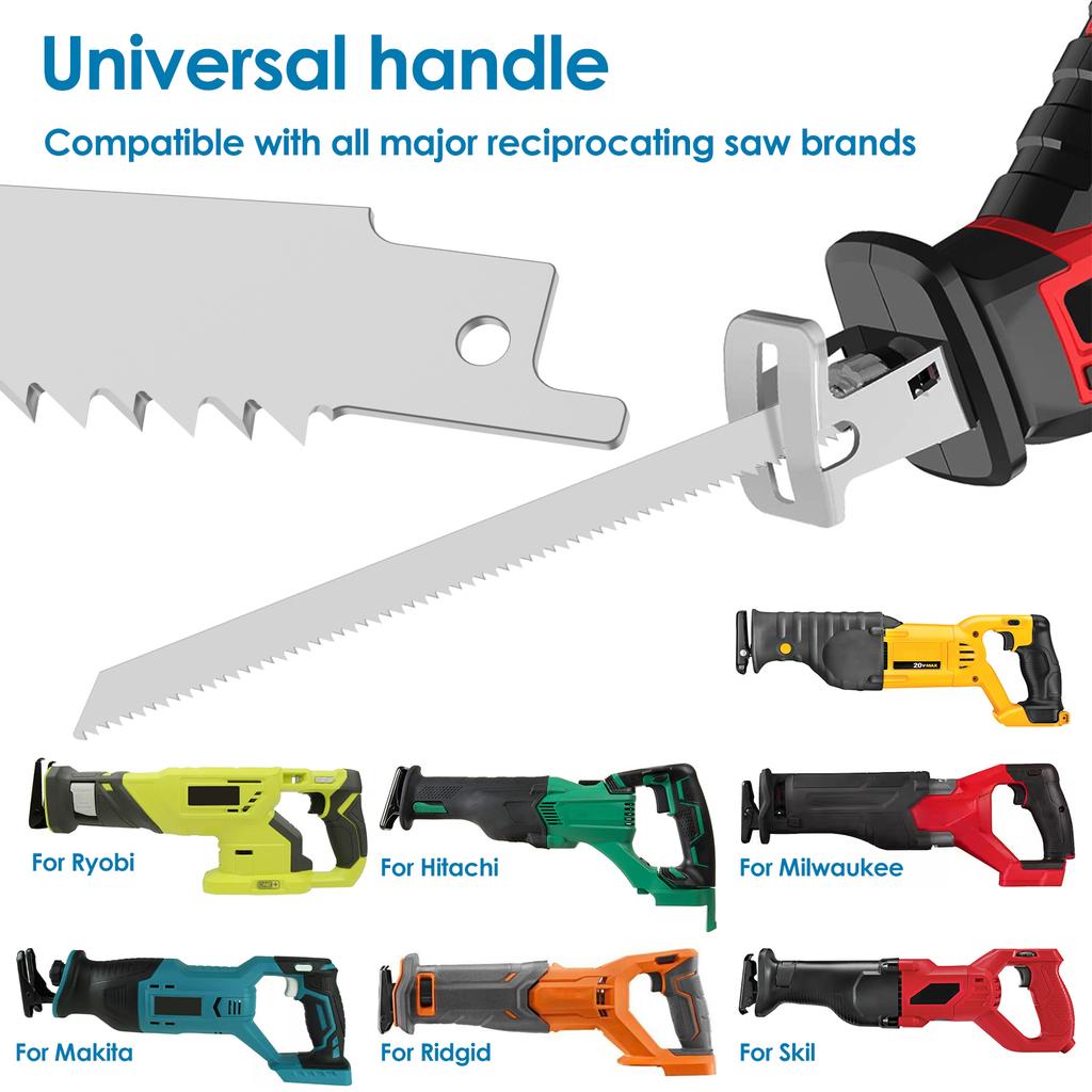 6 Pcs Reciprocating Saw Blades Set 12inch 6TPI Stainless Steel Frozen Food Cutting Saw Blades Universal Frozen Beef Bone Cutting