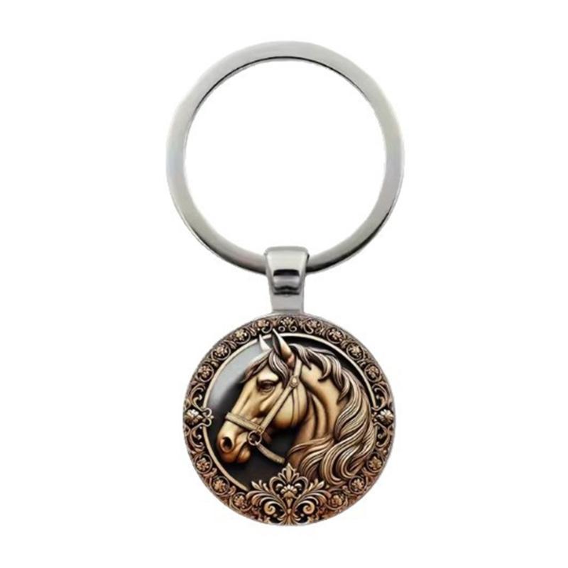 Alloy Horse Head Keychain Featuring Elegant Detailing Ideal for Equestrian Enthusiasts Stylish Decoration