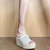 Fashion 2025 Summer New Mesh Women's Open Toe Slippers Round Toe Platform Wedges Sandals Outdoor Hollow Breathable Daily Casual Slippers
