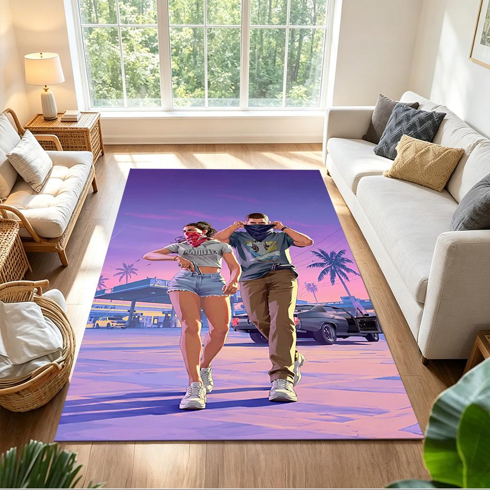 Gta Area Rug Suitable for Foyer Game Room Dormitory Decorate Room Anti-slip Rug Decorate Offices Wedding Party Gift